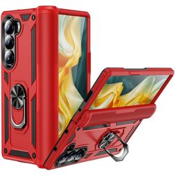 Mobigear Armor Ring Coque Samsung Galaxy Z Fold 6 Coque arrière Rigide Anti-Chocs avec Anneau-Support - Rouge