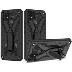 Mobigear Armor Stand Realme C25Y Plastique rigide Coque arrière Antichoc avec béquille - Noir