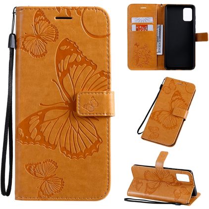 Mobigear Butterfly Housse Samsung Galaxy A71 Etui Porte-Monnaie - Cognac