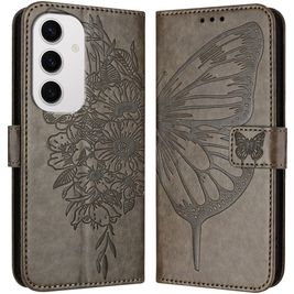 Mobigear Butterfly Housse Samsung Galaxy S24 FE Etui Porte-Monnaie - Gris