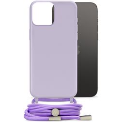 Mobilize Lanyard Gelly iPhone 14 Pro Max TPU souple Coque avec cordon - Pastel Purple