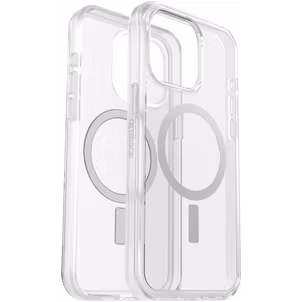 OtterBox Symmetry Plus Coque Transparente iPhone 15 Pro Max MagSafe Coque arrière Rigide Anti-Chocs - Transparent