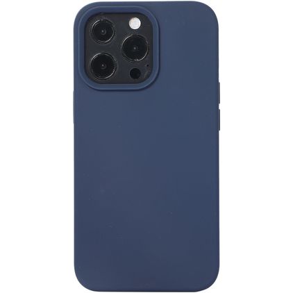 Mobigear Rubber Touch Coque iPhone 14 Pro Coque arrière en Silicone - Bleu Marin