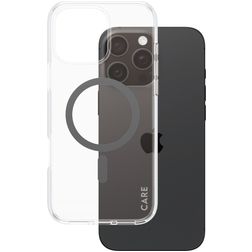 CARE by PanzerGlass Flagship Coque iPhone 16 Pro Max MagSafe Coque arrière Rigide - Transparent / Noir