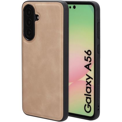 Mobiparts Classic Samsung Galaxy A56 MagSafe TPU / Similicuir Coque arrière - Moonstone Beige