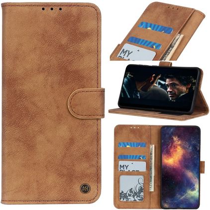 Mobigear Retro Housse Samsung Galaxy S21 Etui Porte-Monnaie - Marron