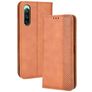 Mobigear Sensation Housse Sony Xperia 10 IV Etui Porte-Monnaie - Marron
