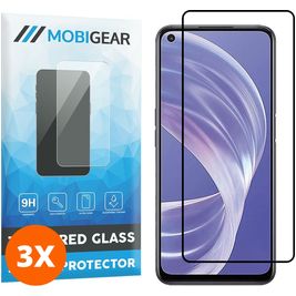 Mobigear Premium OPPO A73 5G Verre trempé Protection d'écran - Compatible Coque - Noir (Lot de 3)