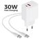 Mobiparts Wall Charger - Double USB / USB-C USB-C 1 mètre Power Delivery 30W 3A - Blanc