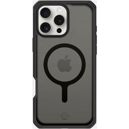 ITSKINS Level 2 HybridMagFrost R Coque iPhone 16 Pro Max MagSafe Coque arrière Rigide Anti-Chocs - Noir