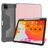 Mutural Tri-Fold Tough Coque iPad Pro 12.9 Pouces (2022) Etui + Porte-crayon - Noir / Rose doré