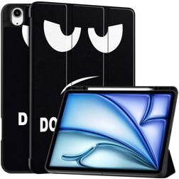 Mobigear Tri-Fold Coque iPad Air 13 Pouces (2024) Etui + Porte-crayon - Do Not Touch