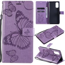 Mobigear Butterfly Housse OPPO Reno 4 Etui Porte-Monnaie - Violet