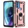 Mobigear Armor Ring Coque Motorola Moto G71 5G Coque arrière Rigide Anti-Chocs avec Anneau-Support - Rose doré