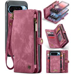 CaseMe 008 Google Pixel 9 Pro XL Coque Étui 2en1 avec coque amovible Portefeuille - Rouge