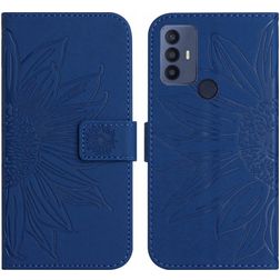 Mobigear Sunflower Housse TCL 30 SE Etui Porte-Monnaie - Dark Blue