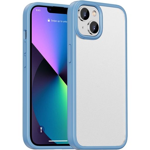 Mobigear Crystal Coque iPhone 14 Coque arrière Rigide Anti-Chocs - Transparent / Bleu
