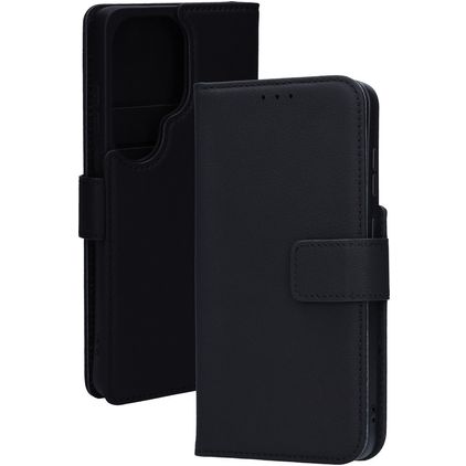 Mobiparts Wallet Samsung Galaxy S26 Ultra MagSafe Cuir véritable Étui Portefeuille - Noir