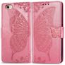 Mobigear Butterfly Housse iPhone SE (2020) Etui Porte-Monnaie - Rose
