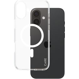 CARE by PanzerGlass Flagship Coque iPhone 16 Plus MagSafe Coque arrière Rigide - Transparent / Blanc