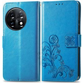 Mobigear Clover Housse OnePlus 11 Etui Porte-Monnaie - Bleu