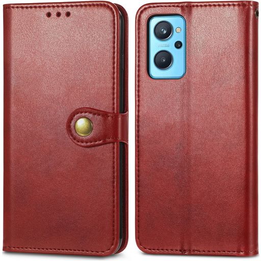 Mobigear Snap Button Housse OPPO A76 Etui Porte-Monnaie - Rouge