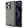 Mobigear Honeycomb Coque iPhone 14 Pro Coque arrière Rigide Anti-Chocs - Noir