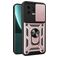 Mobigear Armor Ring Cam Slide Xiaomi 13 Plastique rigide Coque arrière Antichoc avec bague de maintien et cache caméra coulissant - Rose doré