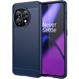 Mobigear Brushed Coque OnePlus 11 Coque arrière en TPU Souple - Bleu