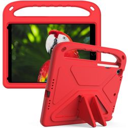 Mobigear AeroArmor Coque iPad 9 (2021) Coque de tablette pour enfants avec Poignée Enfants en EVA + Porte-crayon - Rouge