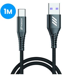 Mobigear Nylon Câble USB-A vers USB-C 1 mètre - Noir