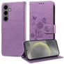 Mobigear Flowers Housse Samsung Galaxy S25 Etui Porte-Monnaie - Violet