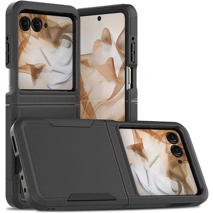 Mobigear Heavy Armor Motorola Razr 50 Plastique rigide Coque arrière Antichoc - Noir