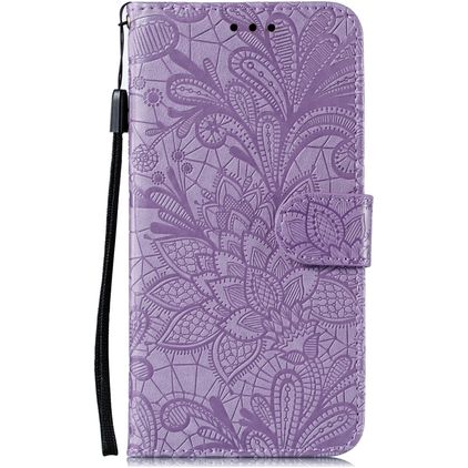 Mobigear Flowers Housse Huawei P40 Pro Etui Porte-Monnaie - Violet