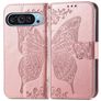 Mobigear Butterfly Housse Google Pixel 9 Etui Porte-Monnaie - Rose doré