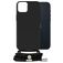 Mobilize Lanyard Gelly iPhone 14 Plus Coque avec cordon en TPU Souple - Noir