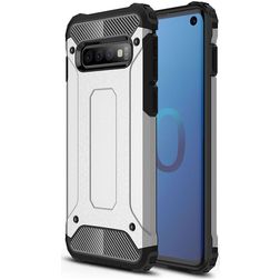 Mobigear Outdoor Coque Samsung Galaxy S10 Coque arrière Rigide Anti-Chocs - Argent