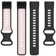 Mobigear Sport Dual Bracelet Silicone Fitbit Charge 5 Fermeture à clou et passant - Noir / Rose