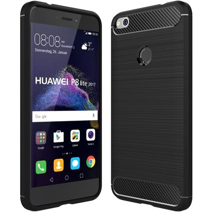 Mobigear Brushed Slim Coque Huawei P8 Lite (2017) Coque arrière en TPU Souple - Noir