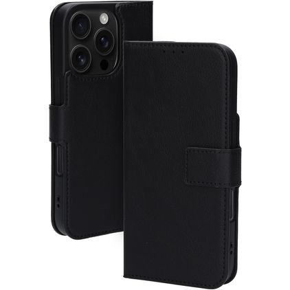Mobiparts Classic Wallet MagSafe Housse iPhone 16 Pro MagSafe Etui Porte-Monnaie - Noir