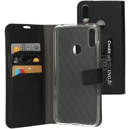 Mobiparts Classic Wallet Housse Huawei Y7 (2019) Etui Porte-Monnaie - Noir