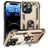 Mobigear Armor Ring Coque iPhone 16 Pro Coque arrière Rigide Anti-Chocs avec Anneau-Support - Or