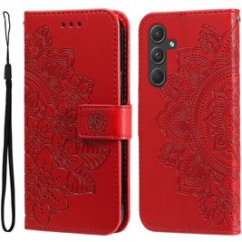 Mobigear Flowers Housse Samsung Galaxy A55 Etui Porte-Monnaie - Rouge