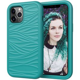 Mobigear Wave Coque iPhone 12 Pro Max Coque arrière Rigide Anti-Chocs - Turquoise