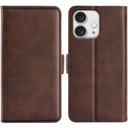 Mobigear Slim Magnet Housse iPhone 16 Pro Etui Porte-Monnaie - Marron