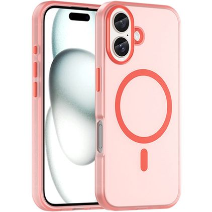Mobigear Shockproof Coque iPhone 16 MagSafe Coque arrière en TPU Souple - Rouge