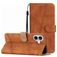 Mobigear Stitch Housse iPhone 17 Etui Porte-Monnaie - Marron