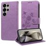 Mobigear Flowers Housse Samsung Galaxy S25 Ultra Etui Porte-Monnaie - Violet