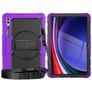 Mobigear SureGrip Xtreme Coque Samsung Galaxy Tab S9 Ultra Coque arrière en Plastique rigide,Silicone + Bandoulière + Support Amovible - Violet