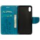Mobigear Flowers Housse iPhone XR Etui Porte-Monnaie - Turquoise